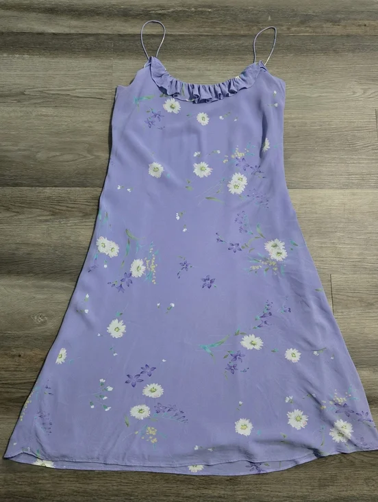 Rare Vintage 90s RALPH Ralph Lauren Lavender Floral Rayon Slip Dress Size 6 - Picture 3 of 8